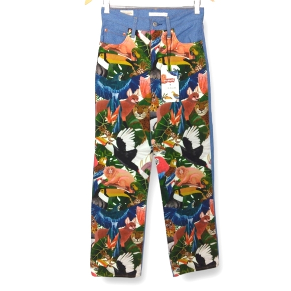 NWT Levi's x Farm Rio Ribcage Straigh Crop Jean - Picture 12 of 13